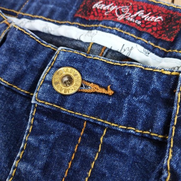 Baby Phat Y2K Low Rise Bling Pocket Straight Leg Jeans - Picture 15 of 15